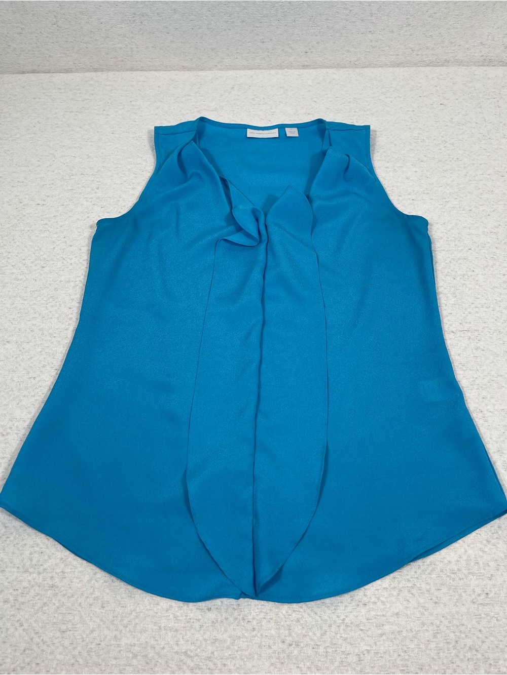 New York & Company Blue Solid V-Neck Sleeveless Pullover Blouse Womens XS.#0539